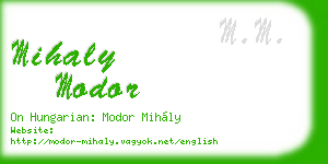 mihaly modor business card