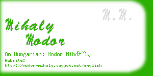 mihaly modor business card